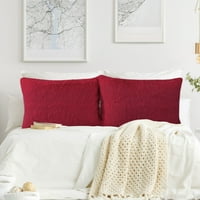 Уникатни поволни перничиња со крзно со патент, кралица, црвена боја