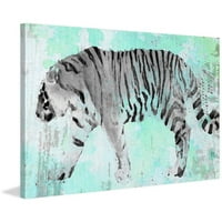 Белиот тигар Сликарство печатење на завиткано платно