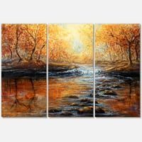 Сјај на изгрејсонце во есенско шумско сликарство платно уметничко печатење