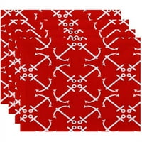 Едноставно Daisy 18 14 Anchor's Up Geometric Print PlaceMat
