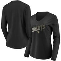 Mirtsенски тим за брендирани женски екипа на Newу Орлеанс, кој го брендираше маицата со долг ракав со долги ракави-црна