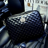-Клефис ватирана дама чанта за чанти за женски месинџер, црна