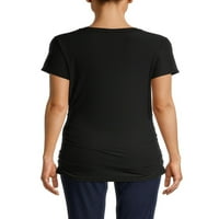 Време и време, маица за кратки ракави за време на женското породилно, 2-пакет