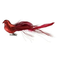8 Црвена црвена погледна погледна слика за птици за Божиќни украси