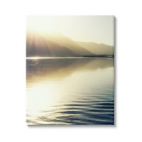 Tuphell Industries Тивка планинска езеро вода бранува изгрејсонце зраци галерија завиткано платно печатење