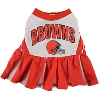 Миленичиња прва NFL Cleveland Browns Cheerleader облека, големини на миленичиња. Лиценцирана облека за кучиња