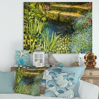 Шарени тишини цвеќиња на езерското сликарство на платно уметничко печатење